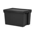 62L Black Recycled Plastic Storage Box with Lid