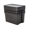 62L Black Recycled Plastic Storage Box with Lid - Image 6