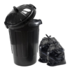80L Black Plastic Dustbin with Locking Lid - Image 4