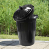80L Black Plastic Dustbin with Locking Lid - Image 6
