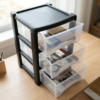 3 Drawer Plastic Storage Unit – Black Frame with Clear Drawers - Image 5