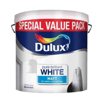 Dulux Matt Pure Brilliant White Wall & Ceiling Paint – 6L