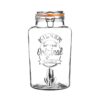 5L Glass Beverage Dispenser with Tap and Clip Top Lid