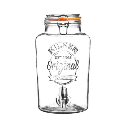 5L Glass Beverage Dispenser with Tap and Clip Top Lid