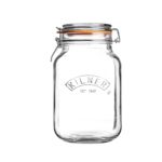 1.5L Square Airtight Glass Storage Jar with Clip Top Lid