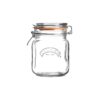 1L Square Airtight Glass Storage Jar with Clip Top Lid