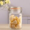 1.5L Square Airtight Glass Storage Jar with Clip Top Lid - Image 6