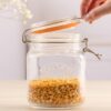 1L Square Airtight Glass Storage Jar with Clip Top Lid - Image 5