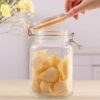 1.5L Square Airtight Glass Storage Jar with Clip Top Lid - Image 5