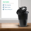 80L Black Plastic Dustbin with Locking Lid - Image 3