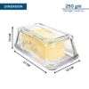 Glass Butter Dish Storage Container with Lid – 250g - Image 2