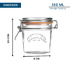 350ml Airtight Glass Storage Jar with Clip Top Lid - Image 2