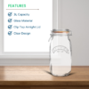 3L Airtight Glass Storage Jar with Clip Top Lid - Image 3