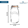 2L Airtight Glass Storage Jar with Clip Top Lid - Image 2