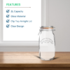 2L Airtight Glass Storage Jar with Clip Top Lid - Image 3