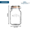1.5L Airtight Glass Storage Jar with Clip Top Lid - Image 2