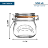 500ml Airtight Glass Storage Jar with Clip Top Lid - Image 2