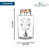 5L Glass Beverage Dispenser with Tap and Clip Top Lid - Image 2