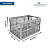 32L Foldable Plastic Storage Crate - Image 2