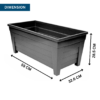 55cm Rectangular Black Grosvenor Trough Planter - Image 2