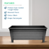 55cm Rectangular Black Grosvenor Trough Planter - Image 3