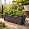 55cm Rectangular Black Grosvenor Trough Planter - Image 8