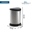 Curver 20L Metal Effect Pedal Bin - Image 2