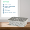 Curver A6 Small Rattan Storage Basket Tray – Grey - Image 3