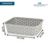 Curver A6 Small Rattan Storage Basket Tray – Grey - Image 2
