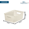 Curver 13L Rattan Storage Basket – Vintage White - Image 2