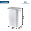 Curver Infinity Dots Laundry Hamper 60L – White Clothes Basket - Image 2