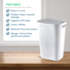 Curver Infinity Dots Laundry Hamper 60L – White Clothes Basket - Image 3