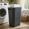 Curver Infinity Dots Laundry Hamper 60L – Dark Grey Clothes Basket - Image 9