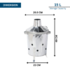 15L Galvanised Metal Garden Incinerator Bin - Image 2