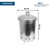 90L Galvanised Garden Incinerator Bin - Image 2