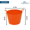 26L Flexible Garden Tub – Orange Heavy Duty Flexi Bucket - Image 2