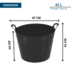 42L Flexible Garden Tub – Black Heavy Duty Flexi Bucket - Image 2