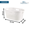 Curver Infinity Laundry Basket 40L – White Clothes Basket - Image 2