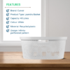 Curver Infinity Laundry Basket 40L – White Clothes Basket - Image 3