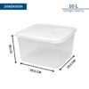 10L Square Plastic Cake Storage Box with Lid - Image 2