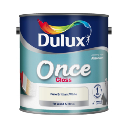 Dulux Once Gloss Paint Pure Brilliant White - 2.5L