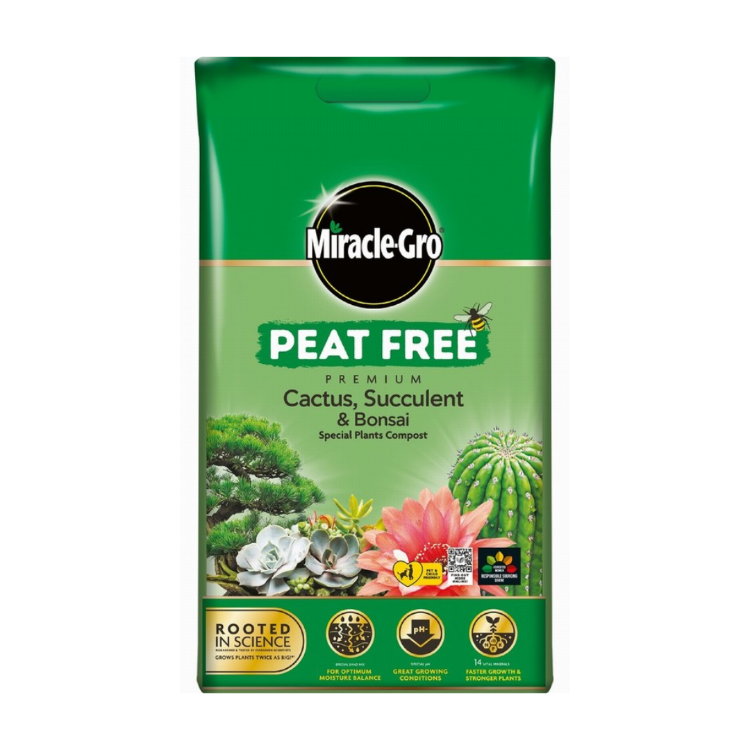 js-batth-ltd (52) Miracle-Gro Peat Free Cactus, Succulent & Bonsai Compost 10L - Image 1