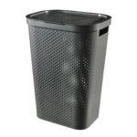 Curver Infinity Dots Laundry Hamper 60L – Dark Grey Clothes Basket