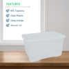 60L Clear Plastic Storage Box with Lid - Image 3