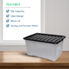 50L Clear Plastic Storage Box with Black Lid - Image 3