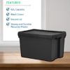 62L Black Recycled Plastic Storage Box with Lid - Image 2