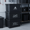 62L Black Recycled Plastic Storage Box with Lid - Image 9