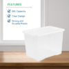 80L Clear Plastic Storage Box with Lid - Image 3