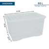 60L Clear Plastic Storage Box with Lid - Image 2