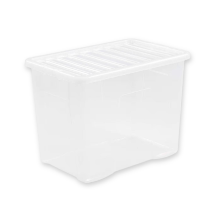 80L Clear Plastic Storage Box with Lid